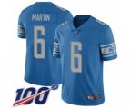Detroit Lions #6 Sam Martin Blue Team Color Vapor Untouchable Limited Player 100th Season Football Jersey