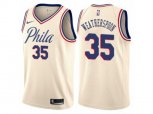 Philadelphia 76ers #35 Clarence Weatherspoon Authentic Cream NBA Jersey - City Edition