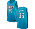 Oklahoma City Thunder #35 Kevin Durant Authentic Turquoise NBA Jersey - City Edition