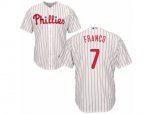 Philadelphia Phillies #7 Maikel Franco Authentic White Red Strip Home Cool Base MLB Jersey