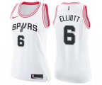 Women's San Antonio Spurs #6 Sean Elliott Swingman White Pink Fashion Basketball Jersey