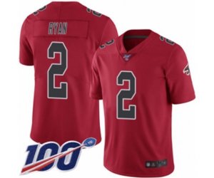 Atlanta Falcons #2 Matt Ryan Limited Red Rush Vapor Untouchable 100th Season Football Jersey