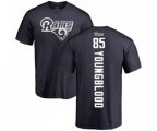 Los Angeles Rams #85 Jack Youngblood Navy Blue Backer T-Shirt