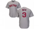 Boston Red Sox #3 Babe Ruth Replica Grey Road Cool Base MLB Jersey