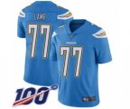 Los Angeles Chargers #77 Forrest Lamp Electric Blue Alternate Vapor Untouchable Limited Player 100th Season Football Jersey