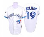 Toronto Blue Jays #19 Paul Molitor Replica White Throwback Baseball Jersey