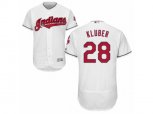 Cleveland Indians #28 Corey Kluber White Flexbase Authentic Collection MLB Jersey