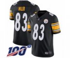 Pittsburgh Steelers #83 Heath Miller Black Team Color Vapor Untouchable Limited Player 100th Season Football Jersey