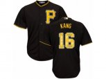Pittsburgh Pirates #16 Jung-ho Kang Authentic Black Team Logo Fashion Cool Base MLB Jersey