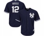 New York Yankees #12 Wade Boggs Replica Navy Blue Alternate Baseball Jersey
