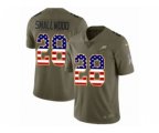 Philadelphia Eagles #28 Wendell Smallwood Limited Olive USA Flag 2017 Salute to Service NFL Jersey