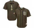 San Diego Padres #1 Ozzie Smith Authentic Green Salute to Service MLB Jersey