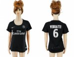 Women Paris Saint-Germain #6 Verratti Sec Away Soccer Club Jersey