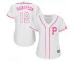 Women's Pittsburgh Pirates #12 Corey Dickerson Authentic White Fashion Cool Base Baseball Jersey