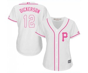Women\'s Pittsburgh Pirates #12 Corey Dickerson Authentic White Fashion Cool Base Baseball Jersey