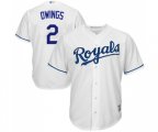 Kansas City Royals #2 Chris Owings Replica White Home Cool Base Baseball Jersey