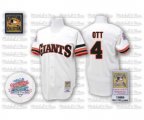 San Francisco Giants #4 Mel Ott Authentic White Throwback Baseball Jersey