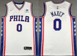 Philadelphia 76ers #0 Tyrese Maxey White 75th Anniversary Association Edition Swingman Stitched Jersey