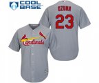 St. Louis Cardinals #23 Marcell Ozuna Replica Grey Road Cool Base Baseball Jersey