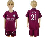 2017-18 Manchester City 21 SILVA Away Youth Soccer Jersey