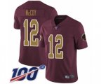 Washington Redskins #12 Colt McCoy Burgundy Red Gold Number Alternate 80TH Anniversary Vapor Untouchable Limited Player 100th Season Football Jersey