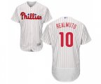 Philadelphia Phillies #10 J. T. Realmuto White Home Flex Base Authentic Collection Baseball Jersey