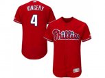 Philadelphia Phillies #4 Scott Kingery Red Flexbase Authentic Collection Stitched MLB Jersey
