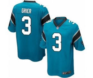 Carolina Panthers #3 Will Grier Game Blue Alternate Football Jersey