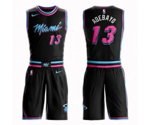 Miami Heat #13 Edrice Adebayo Authentic Black Basketball Suit Jersey - City Edition
