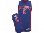 Detroit Pistons #6 Terry Mills Authentic Royal Blue Road NBA Jersey