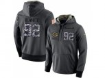 Green Bay Packers #92 Reggie White Stitched Black Anthracite Salute to Service Player Performance Hoodie