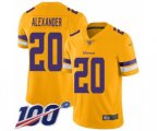 Minnesota Vikings #20 Mackensie Alexander Limited Gold Inverted Legend 100th Season Football Jersey