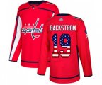 Washington Capitals #19 Nicklas Backstrom Authentic Red USA Flag Fashion NHL Jersey