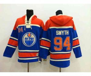 Edmonton Oilers #94 Ryan Smyth Blue Pullover Hooded