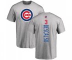 Baseball Chicago Cubs #3 Daniel Descalso Ash Backer T-Shirt