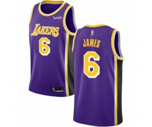 Los Angeles Lakers #6 LeBron James Swingman Purple Basketball Jersey - Statement Edition