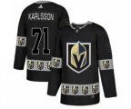 Vegas Golden Knights #71 William Karlsson Authentic Black Team Logo Fashion NHL Jersey