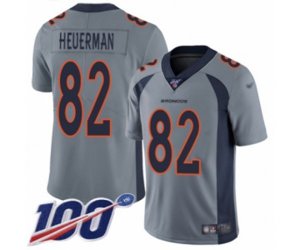 Denver Broncos #82 Jeff Heuerman Limited Silver Inverted Legend 100th Season Football Jersey