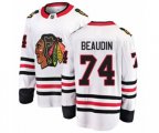 Chicago Blackhawks #74 Nicolas Beaudin Authentic White Away Fanatics Branded Breakaway NHL Jersey