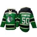 Old Time Hockey Chicago Blackhawks #50 Corey Crawford Premier Green St. Patrick's Day McNary Lace Hoodie NHL Jersey