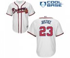 Atlanta Braves #23 David Justice Replica White Home Cool Base Baseball Jersey