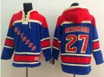 New York Rangers #27 Ryan McDonagh Blue Sawyer Hooded Sweatshirt Stitched NHL Jersey