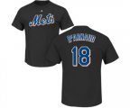 New York Mets #18 Travis d'Arnaud Replica Black Road Cool Base Baseball T-Shirt