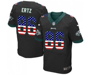 Philadelphia Eagles #86 Zach Ertz Elite Black Alternate USA Flag Fashion Football Jersey
