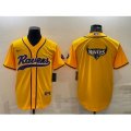 Baltimore Ravens Yellow Team Big Logo With Patch Cool Base Stitched Baseball Jersey