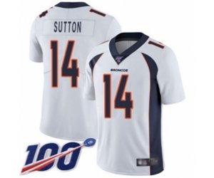 Denver Broncos #14 Courtland Sutton White Vapor Untouchable Limited Player 100th Season Football Jersey