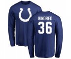 Indianapolis Colts #36 Derrick Kindred Royal Blue Name & Number Logo Long Sleeve T-Shirt
