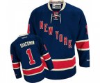 Reebok New York Rangers #1 Eddie Giacomin Authentic Navy Blue Third NHL Jersey