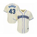 Seattle Mariners #43 Art Warren Authentic Cream Alternate Cool Base Baseball Player Jersey