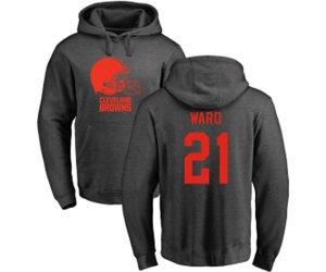 Cleveland Browns #21 Denzel Ward Ash One Color Pullover Hoodie
